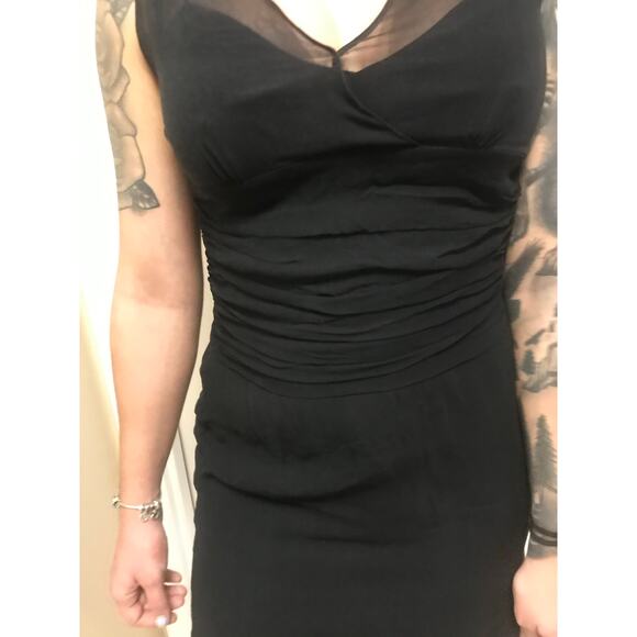 Elie Tahari Silk Little Black Dress Ruched waist Size 6 - Picture 4 of 14